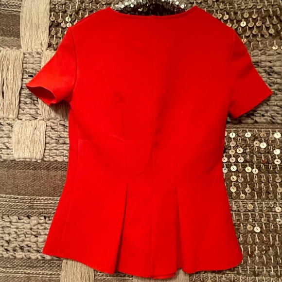 J. Crew red asymmetrical ponte short sleeve top - Picture 7 of 7